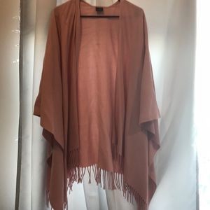 V. Frass Pink Poncho with Fringe